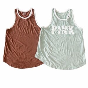 PINK Victoria's Secret Green Tank Top Bundle of 2 Size S